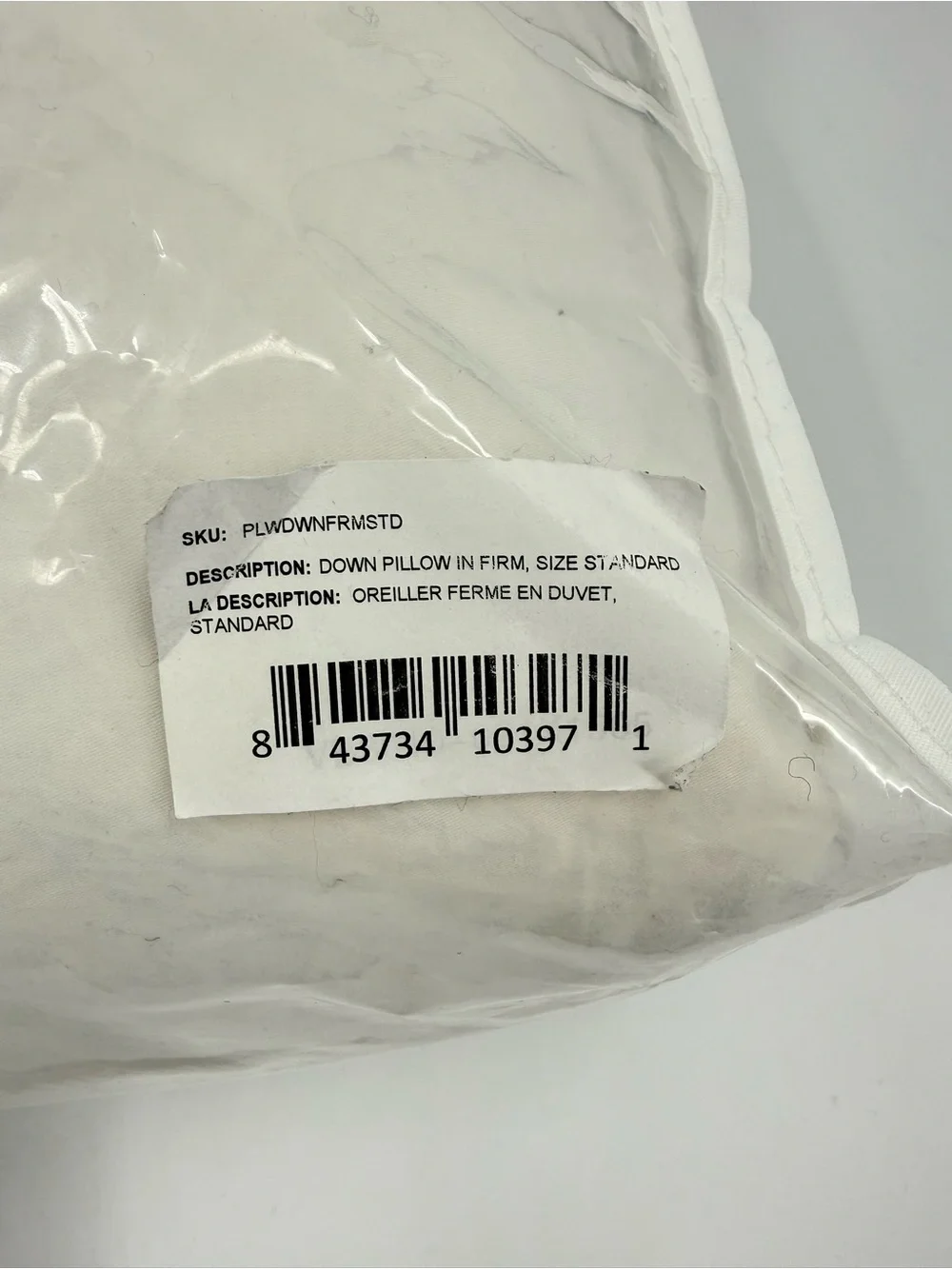Parachute Firm Down Pillow Size Standard 100% Cotton Shell - Picture 4 of 9